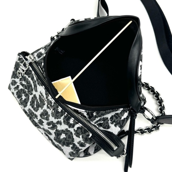 Michael Kors Medium Slater Sling Pack Chain Messenger Crossbody Bag Black Multi - Picture 6 of 11